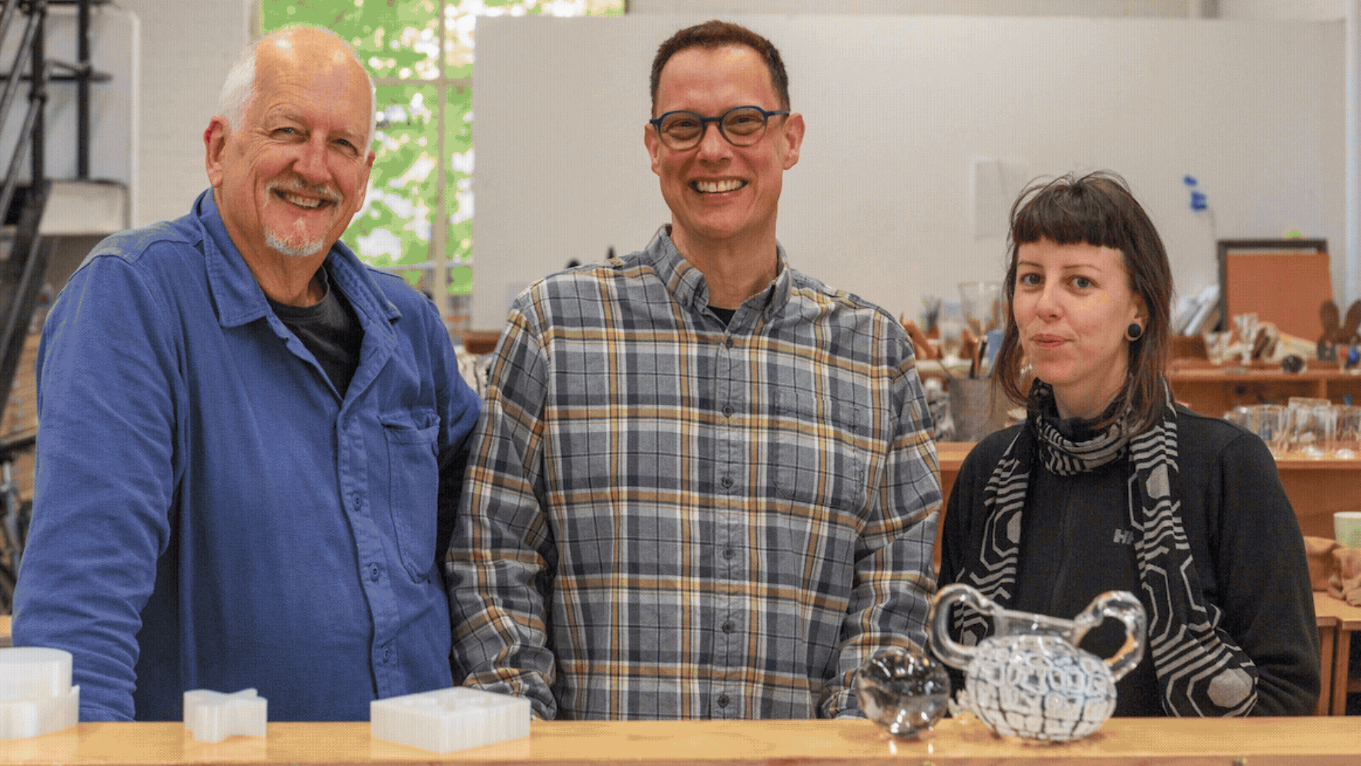 Gif of photos of ��������School of Art and Design Glass workshop held on Wednesday 15 April