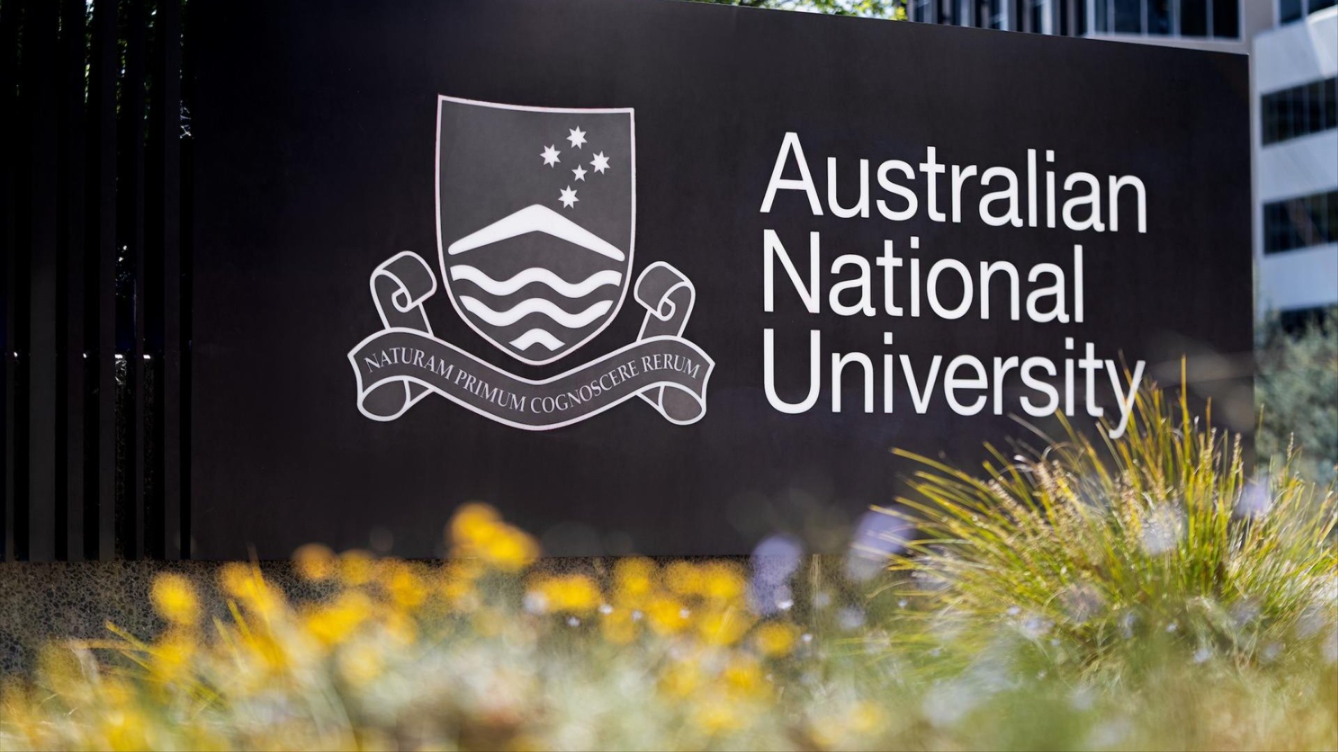 Australian National University sign at the Acton campus, representing the Office of Integrity&rsquo;s role in supporting accountability and trust across ANU.