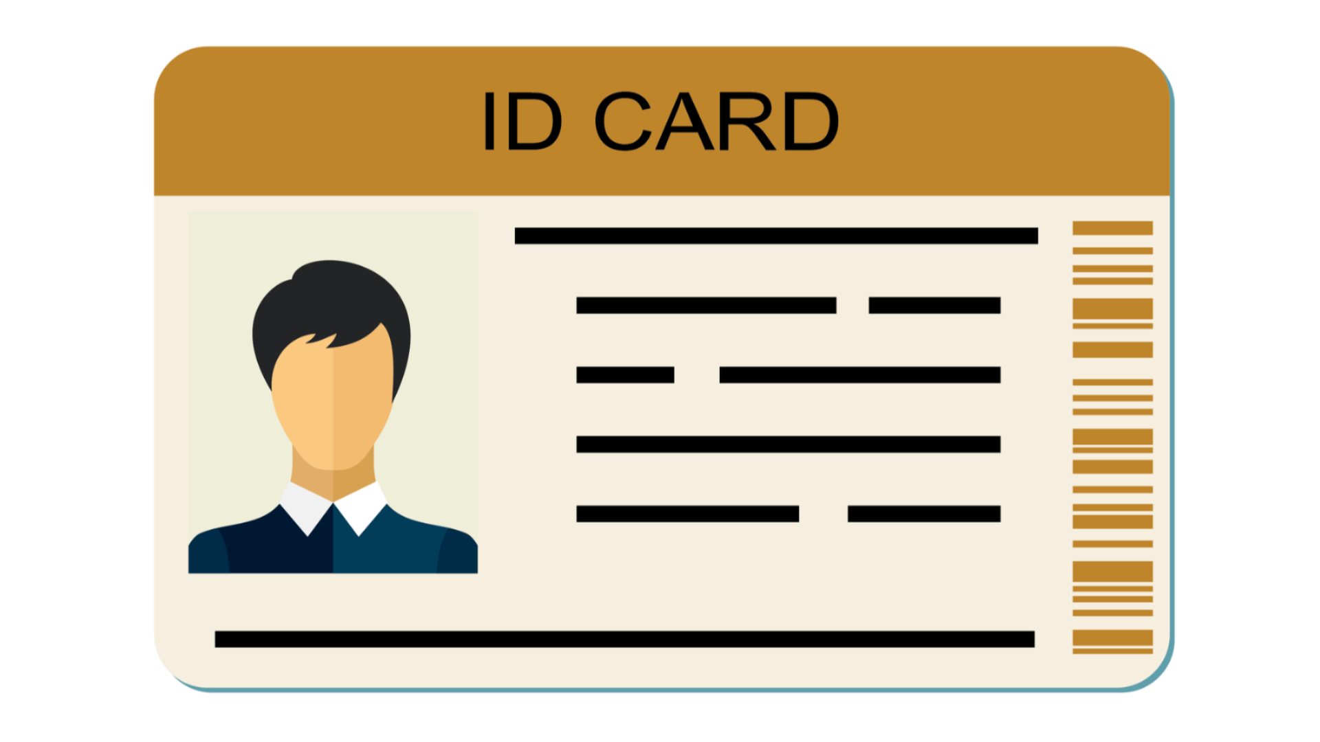 Illustration of an ID card, representing changes to where ��������staff cards are printed and collected.