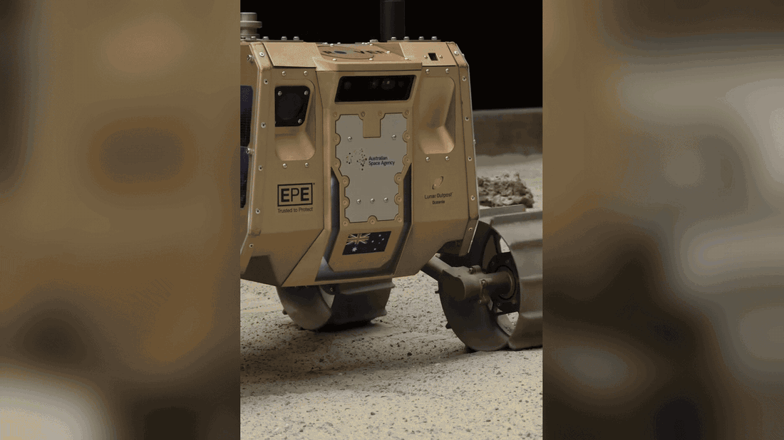 Roover, the Luner Rover, and a Kangaroo and Emu together in the video. 