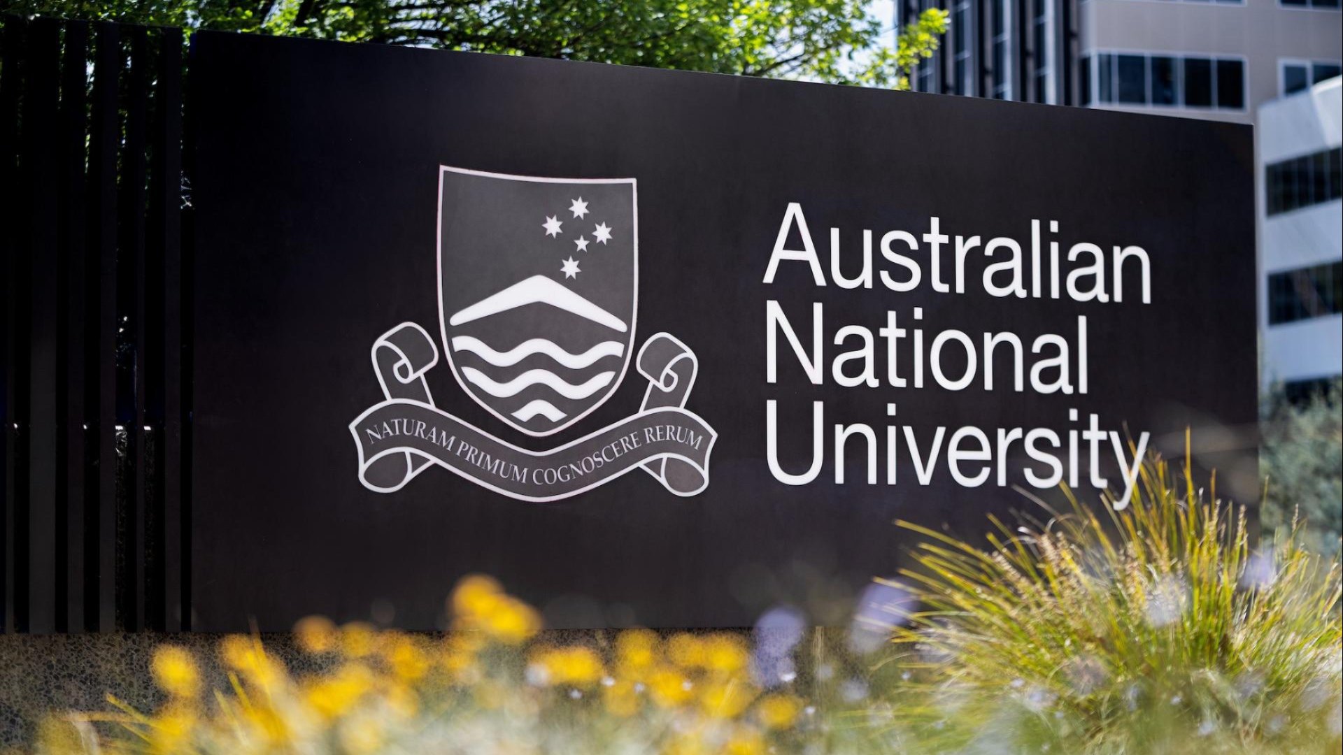 Picture of Australian National University sign.
