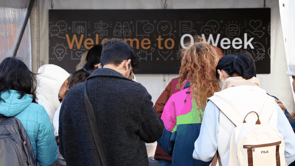 Scenes from the O-Week welcome in Llewellyn Hall, showing a Welcome to Country, an addresses to new students by Interim Vice-Chancellor Professor Rebekah Brown and Acting Provost and Senior Vice-President Professor Joan Leach.