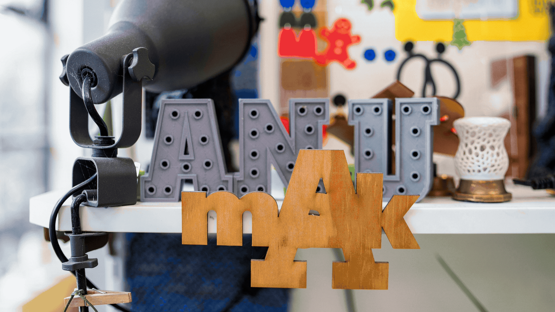 A series of pictures of the ��������MakerSpace, the tools it houses and the objects it can create.  