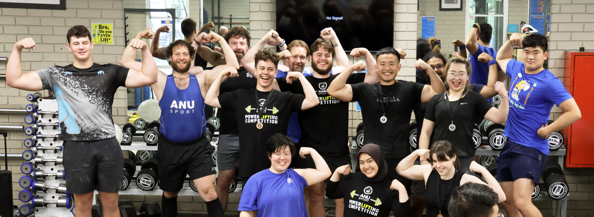 An image of an ANU Sport powerlifting meet