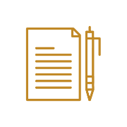 Icon of a notepad and pen